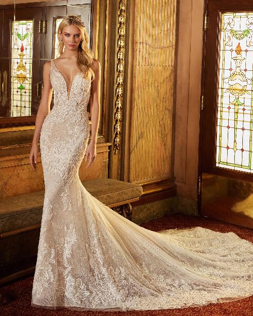 122117 vintage beaded wedding dress with long train and backless design1